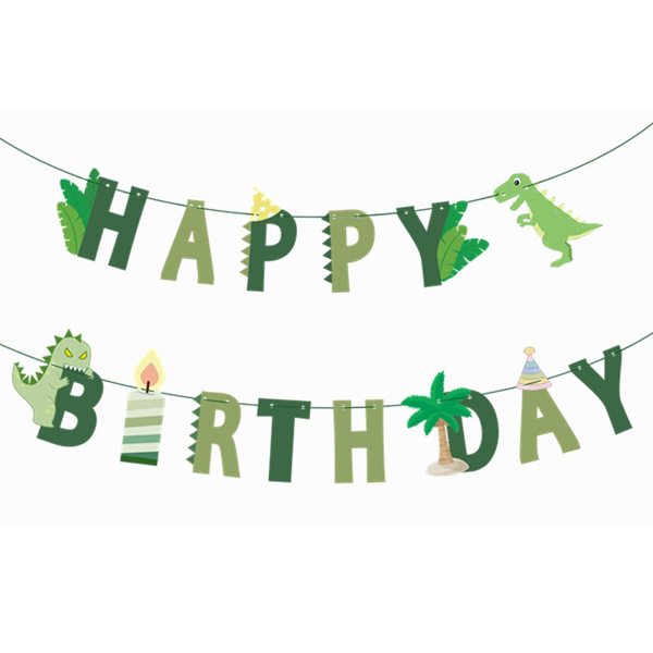 Dino Party Happy Birthday Jointed Banner
